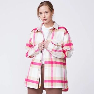 Monrow Plaid Flannel‎ Jacket NWT Size Large